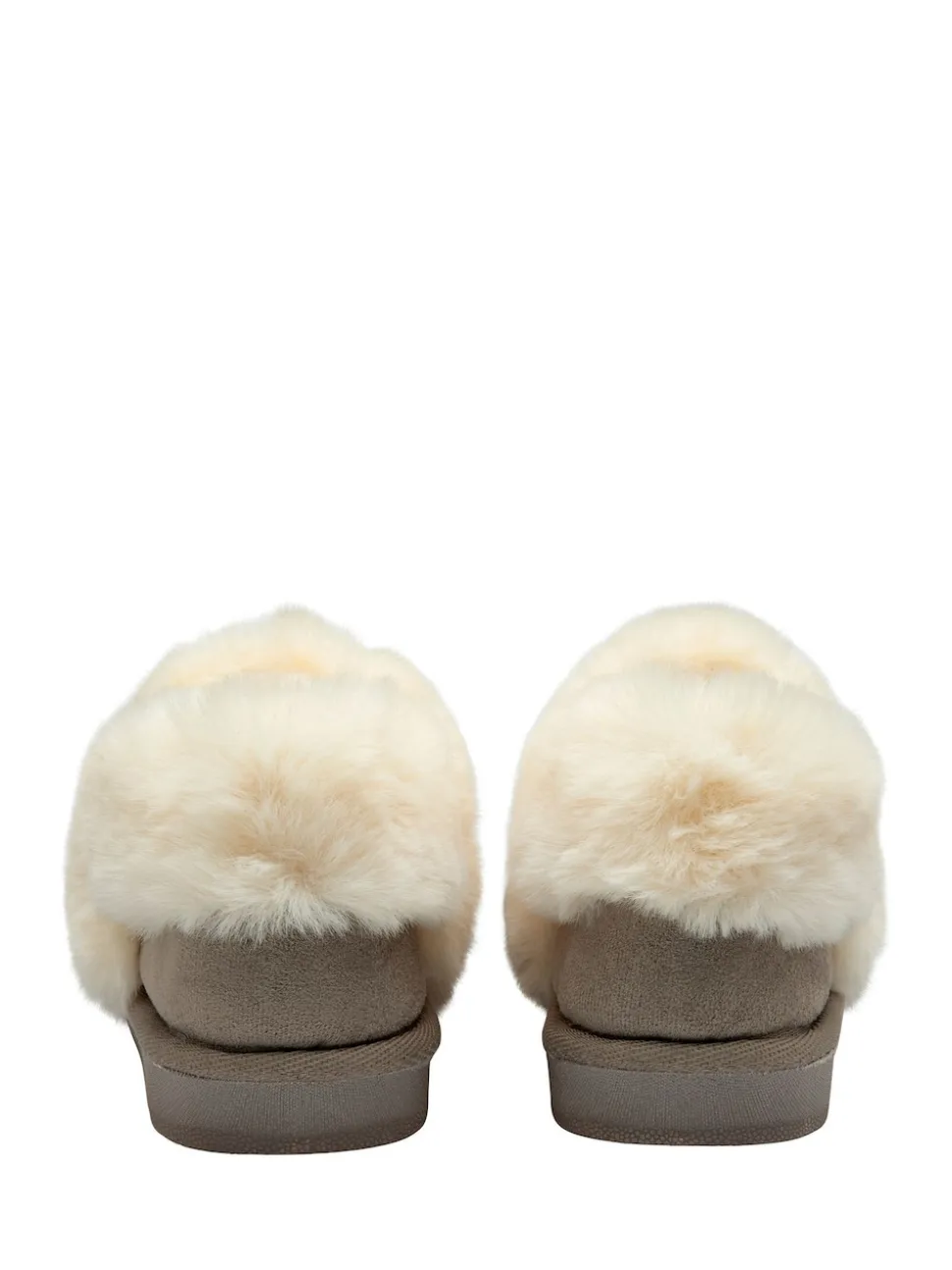 Gris - Chaussons Dunlop pleins à col en faux daim