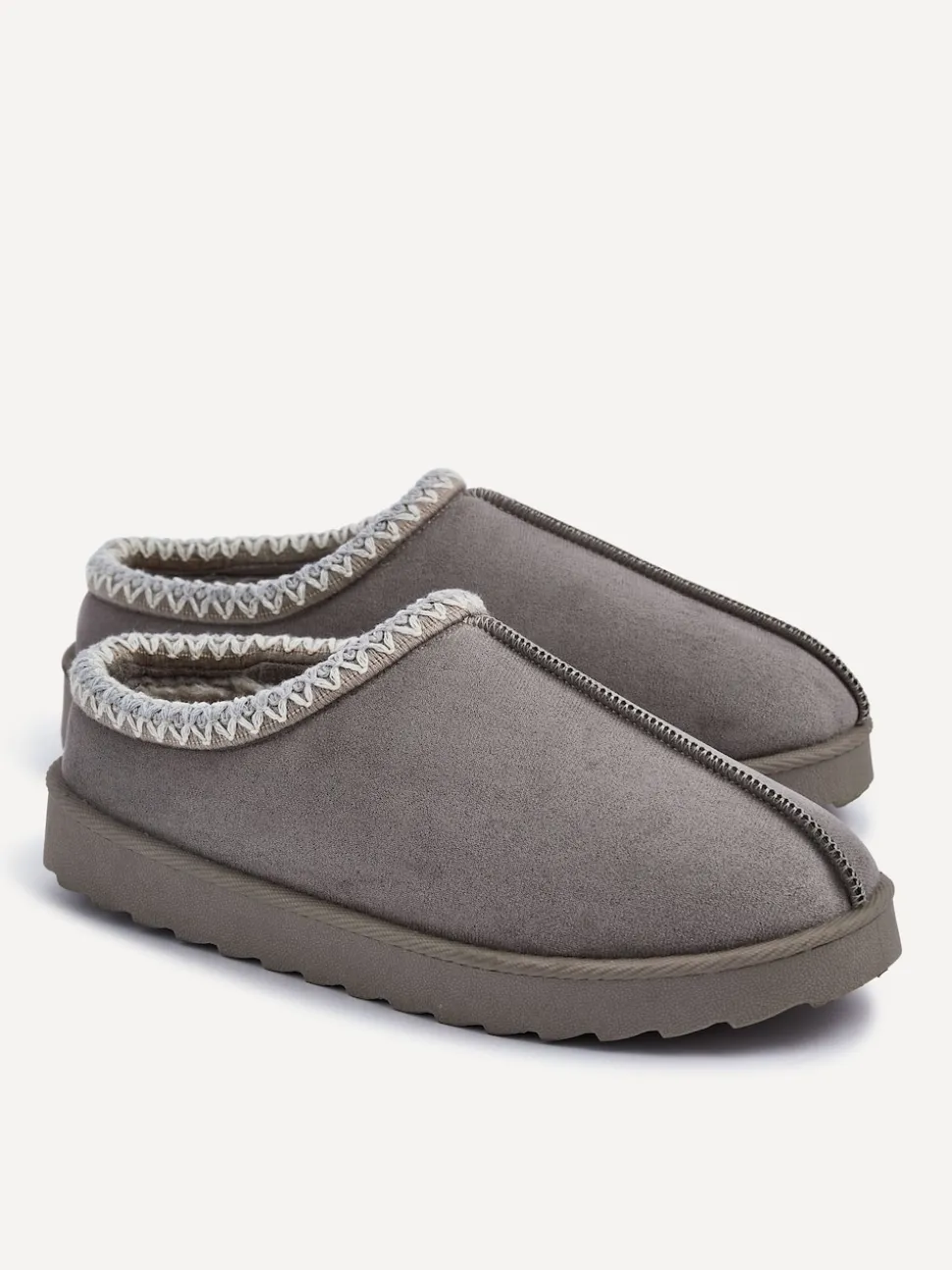 Gris - Chaussons Linzi Tana en faux daim à enfiler
