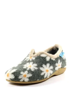 Gris - Chaussons Lunar pour femme à fleurs