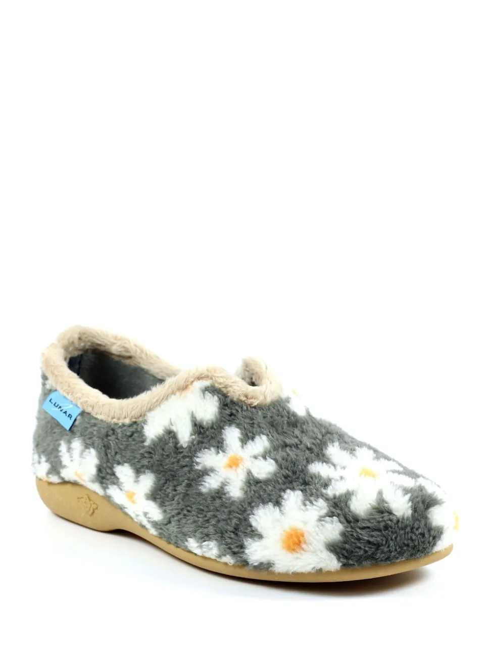 Gris - Chaussons Lunar pour femme à fleurs