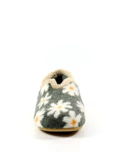 Gris - Chaussons Lunar pour femme à fleurs