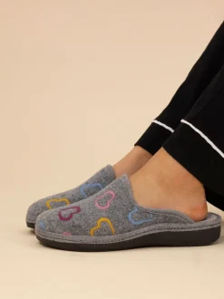 Gris - Chaussons Lunar style mule