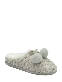 Gris - Chaussons mules Dunlop Ladies en maille à bout fermé
