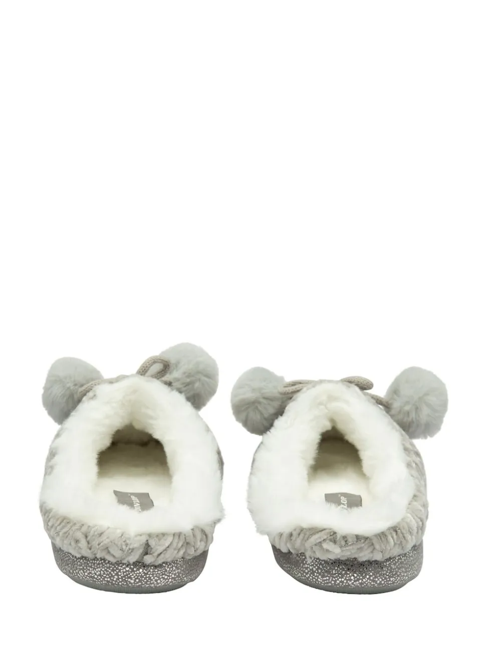 Gris - Chaussons mules Dunlop Ladies en maille à bout fermé