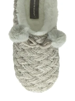 Gris - Chaussons mules Dunlop Ladies en maille à bout fermé