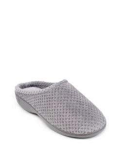 Gris - Chaussons mules Totes Isotoner Popcorn Terry