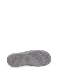 Gris - Chaussons mules Totes Isotoner Popcorn Terry