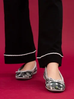 Gris - Chaussons style ballerine Lunar pour femme