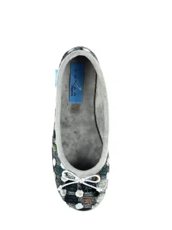 Gris - Chaussons style ballerine Lunar pour femme
