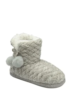 Gris - Dunlop Chaussons bottines en maille pour femme