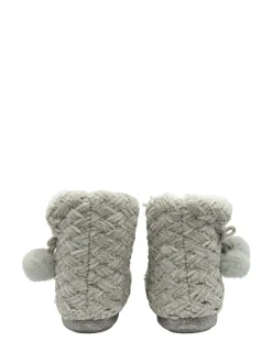 Gris - Dunlop Chaussons bottines en maille pour femme