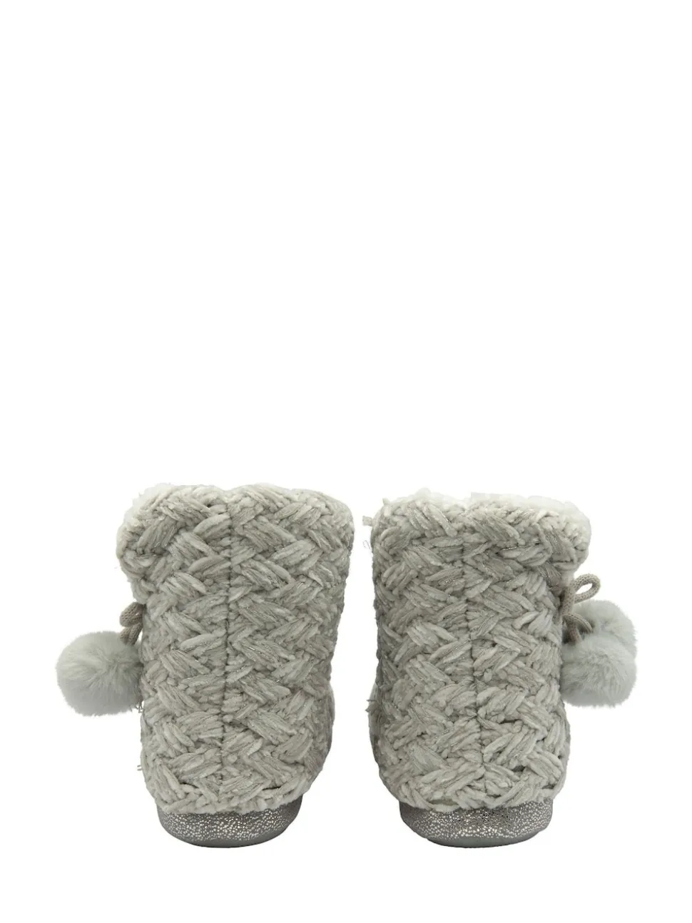Gris - Dunlop Chaussons bottines en maille pour femme