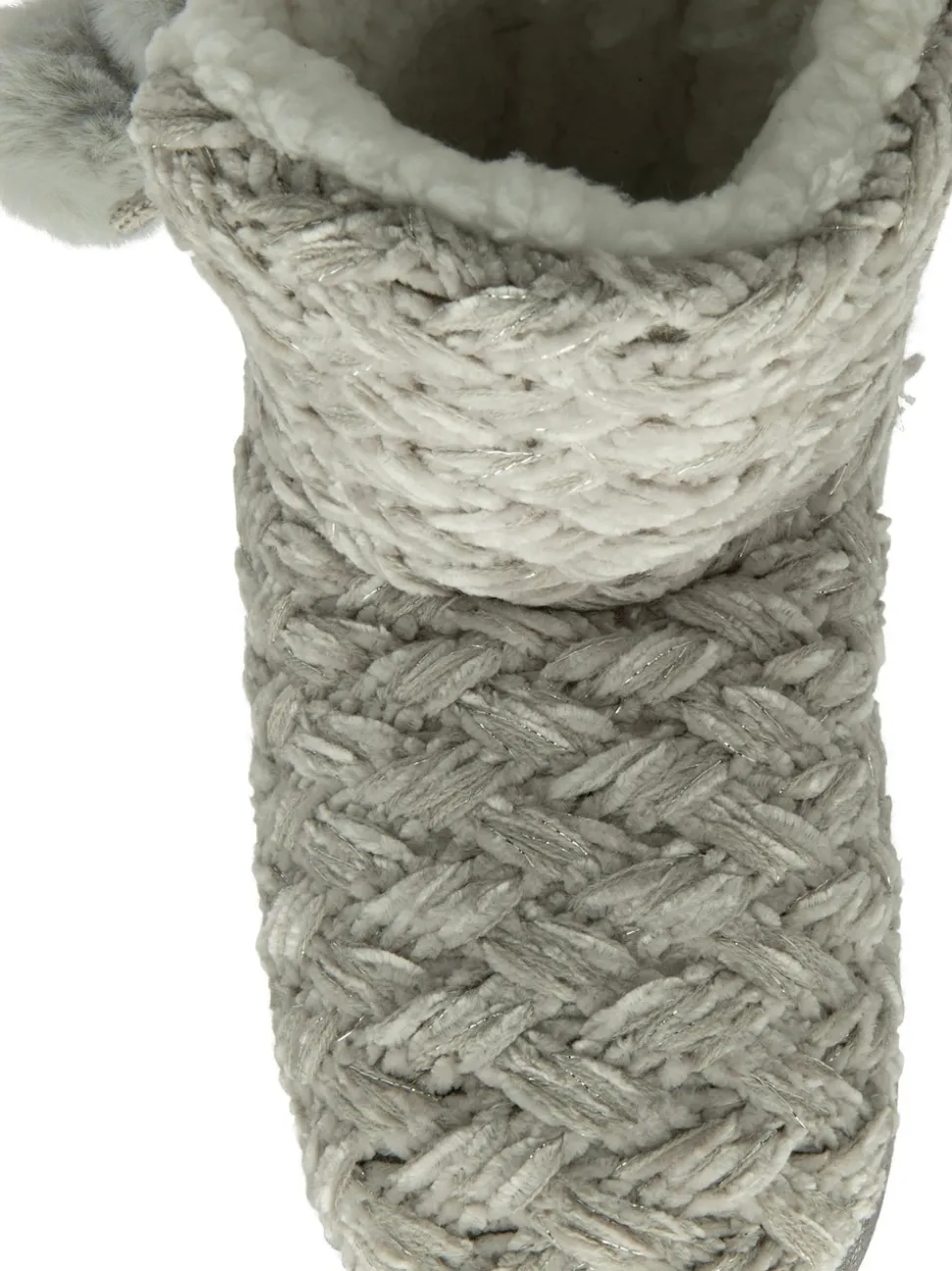 Gris - Dunlop Chaussons bottines en maille pour femme