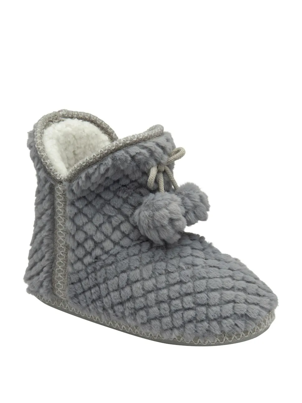 Gris - Dunlop Chaussons bottines gaufrés pour femme