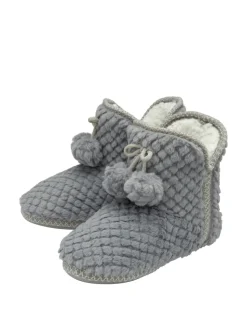 Gris - Dunlop Chaussons bottines gaufrés pour femme