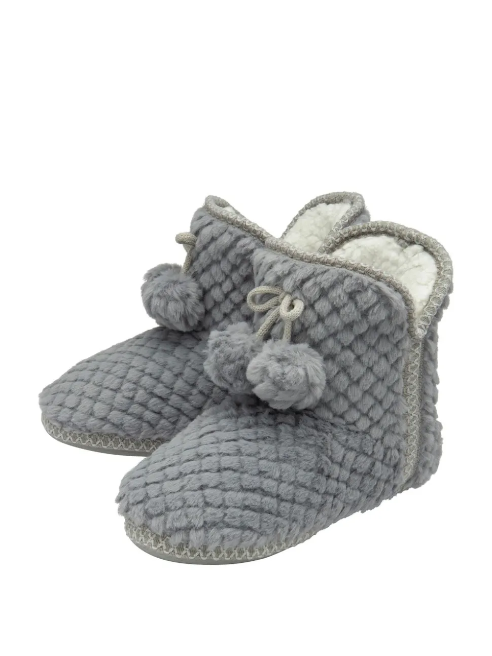 Gris - Dunlop Chaussons bottines gaufrés pour femme