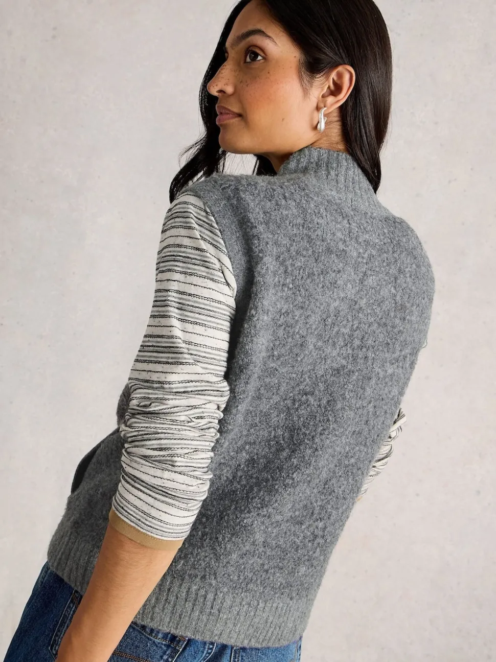 Gris - Gilet White Stuff en boucle