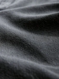 Gris - Jean palazzo taille haute clouté noir délavé avec ornements à jambe large