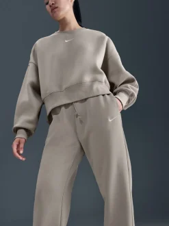 Gris - Jogging oversize en polaire Phoenix taille haute Nike