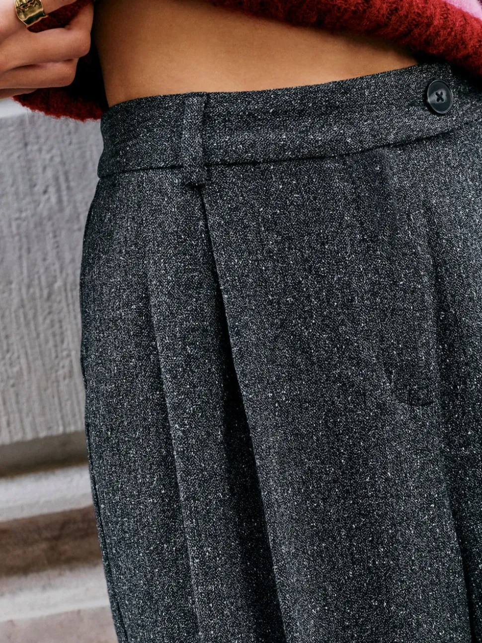 Gris - Jupe-culotte mouchetée