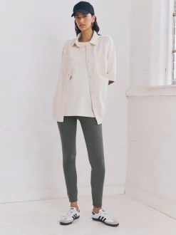 Gris - Leggings longs en denim de jersey