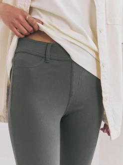 Gris - Leggings longs en denim de jersey