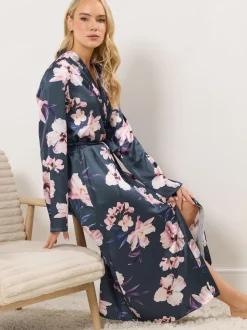 Gris - Long Tall Sally Peignoir maxi en satin