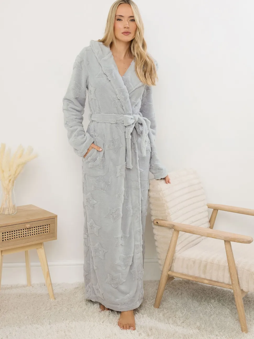 Gris - Long Tall Sally Robe à capuche Maxi