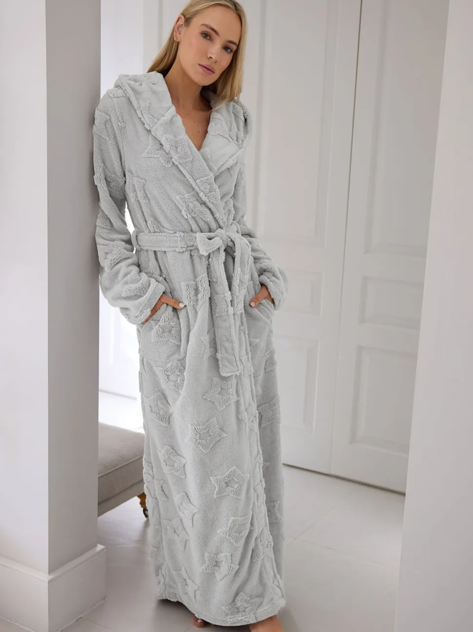 Gris - Long Tall Sally Robe à capuche Maxi