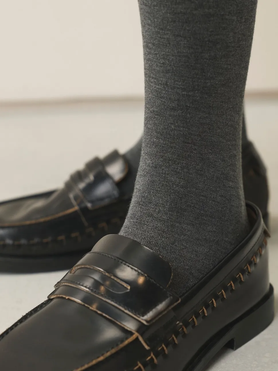 Gris - Lot de 2 collants en maille à poignée chaude