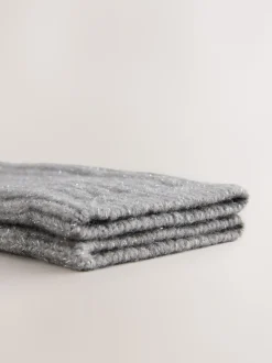 Gris - Lot de 1 gants chauffe-mains côtelés