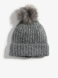 Gris - Love & Roses Chapeau à pompon confortable