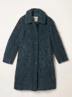 Gris - Manteau long en peluche FatFace