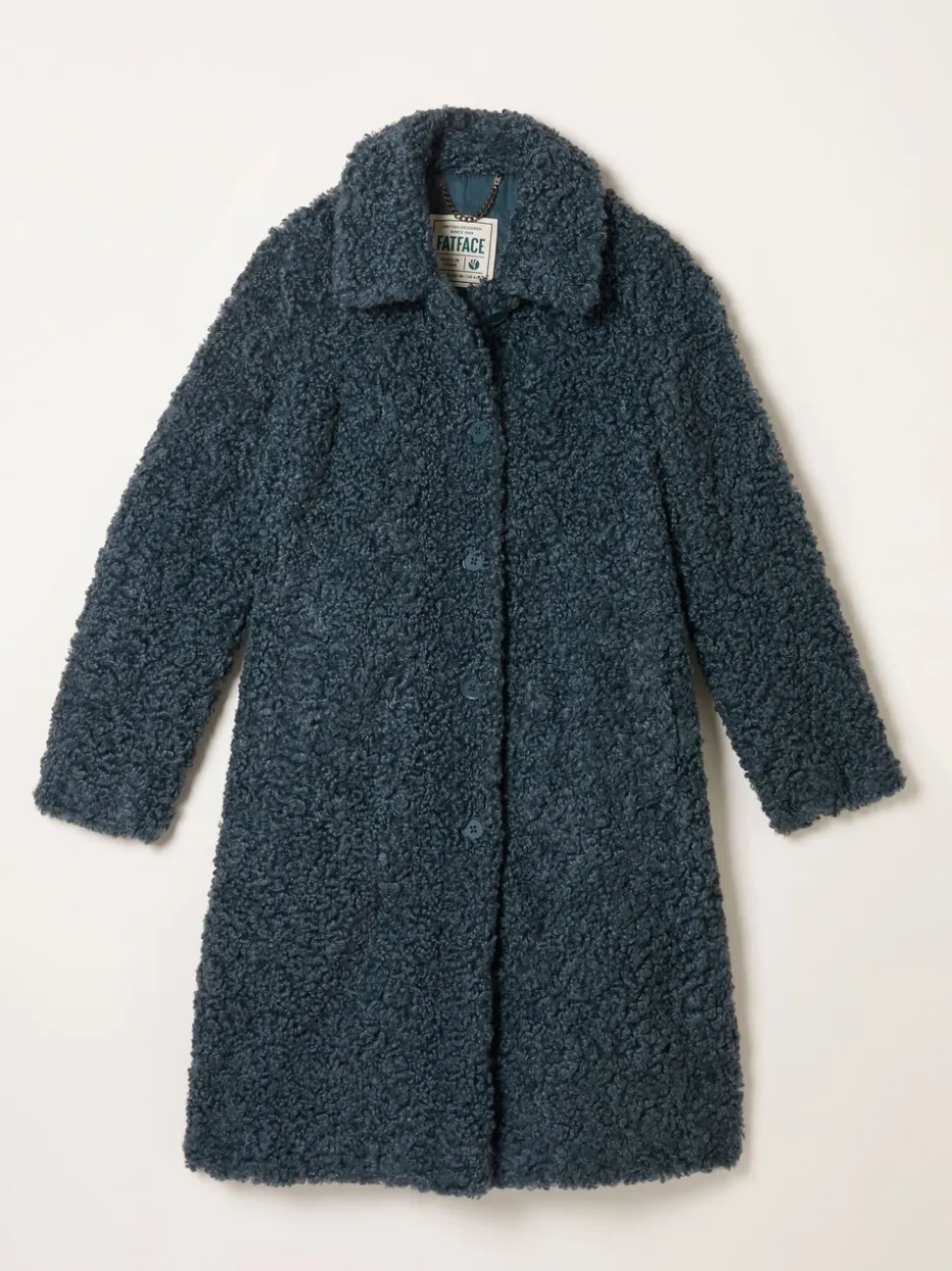 Gris - Manteau long en peluche FatFace