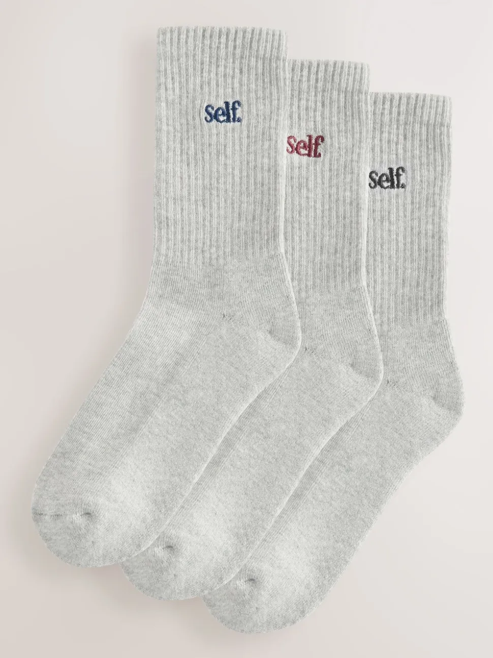 Gris / Marine / Berry - Self. Chaussettes de cheville Cushion Sole Lounge 3 Pack