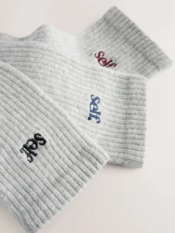 Gris / Marine / Berry - Self. Chaussettes de cheville Cushion Sole Lounge 3 Pack