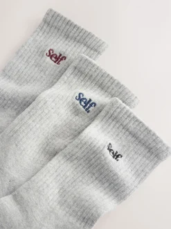 Gris / Marine / Berry - Self. Chaussettes de cheville Cushion Sole Lounge 3 Pack