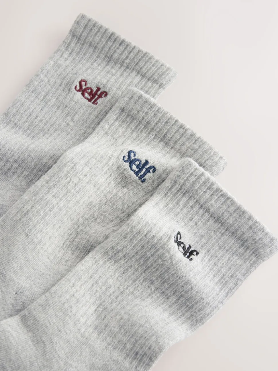 Gris / Marine / Berry - Self. Chaussettes de cheville Cushion Sole Lounge 3 Pack