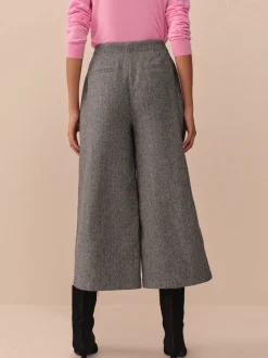 Gris - N. Premium Jupes-culottes à Chevrons avec laine