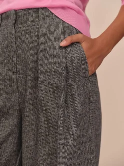 Gris - N. Premium Jupes-culottes à Chevrons avec laine