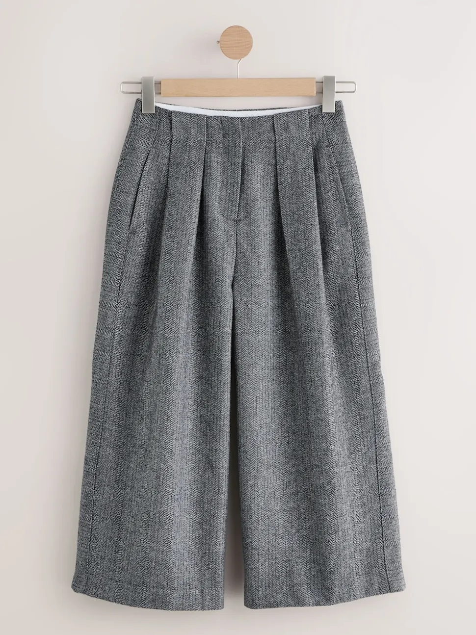 Gris - N. Premium Jupes-culottes à Chevrons avec laine