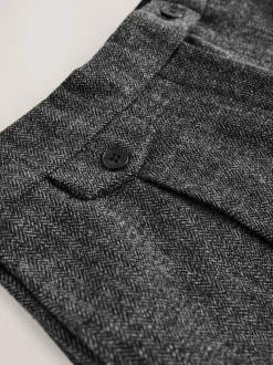 Gris - N. Premium Pantalons Plissé Jambe large en laine
