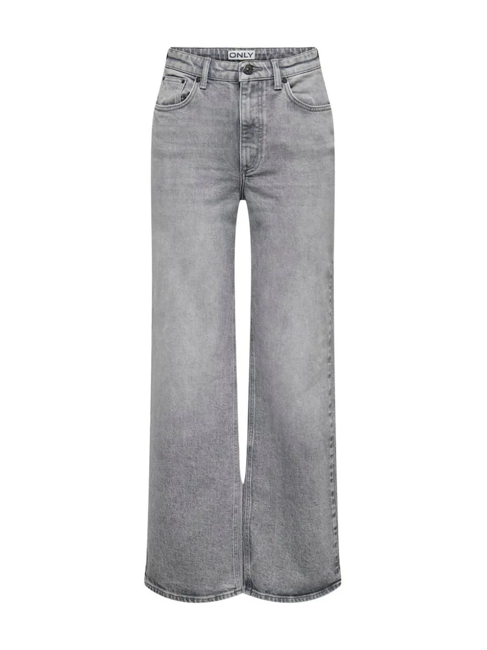 Gris - Only Taille haute Ample 100% Coton Jeans