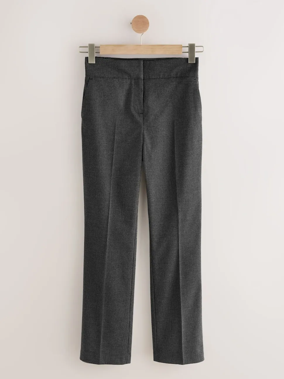 Gris - Pantalons bootcut sculptants à carreaux habillés