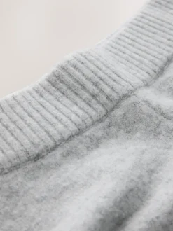 Gris - Pantalons de grossesse en maille à jambe large