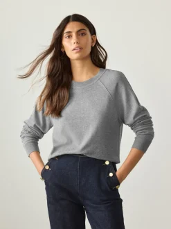 Gris - Pull col rond riche en coton au toucher doux