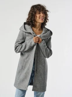 Gris - SEULEMENT Manteau intelligent à capuche