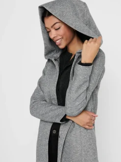 Gris - SEULEMENT Manteau intelligent à capuche