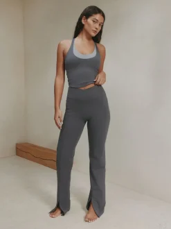 Gris - soi-même. Leggings évasés taille haute