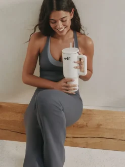 Gris - soi-même. Leggings évasés taille haute
